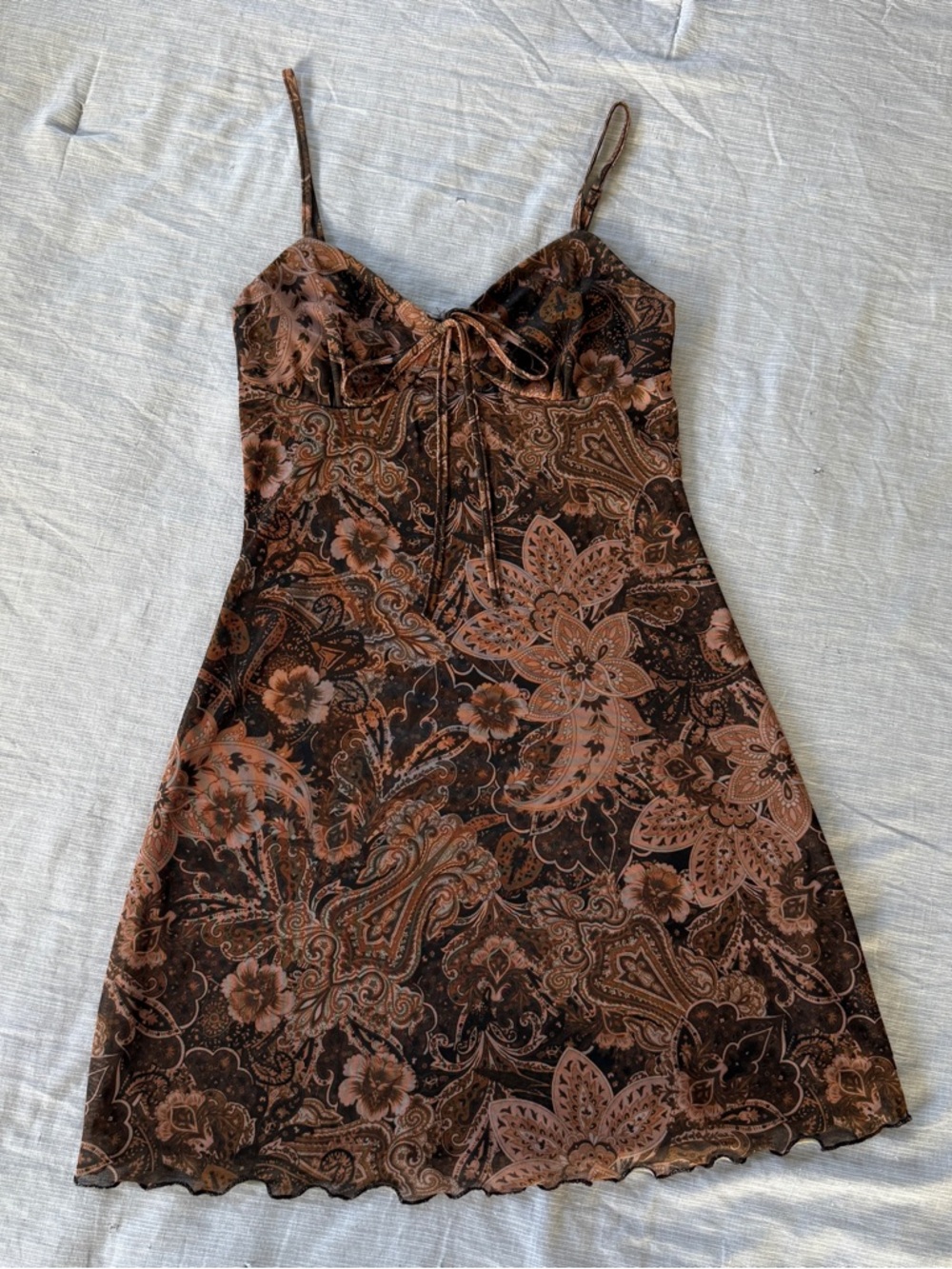 Brown Paisley Dress